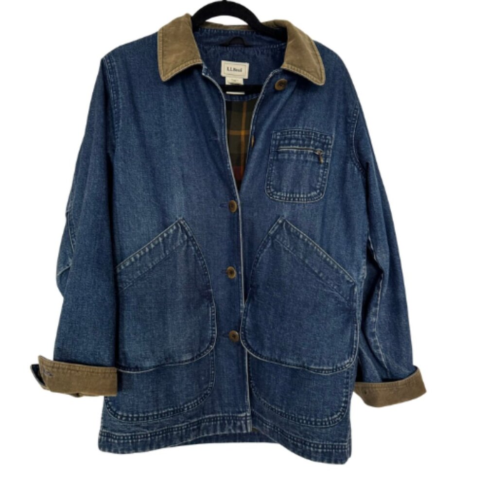 LL Bean Vintage Denim Barn Coat, size S